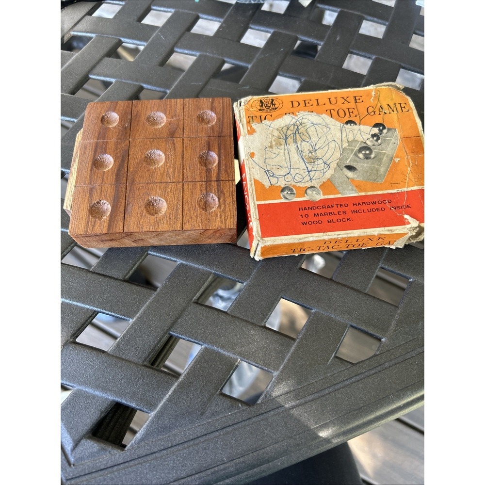 Deluxe Tic Tac Toe Wooden Game 50's 60's